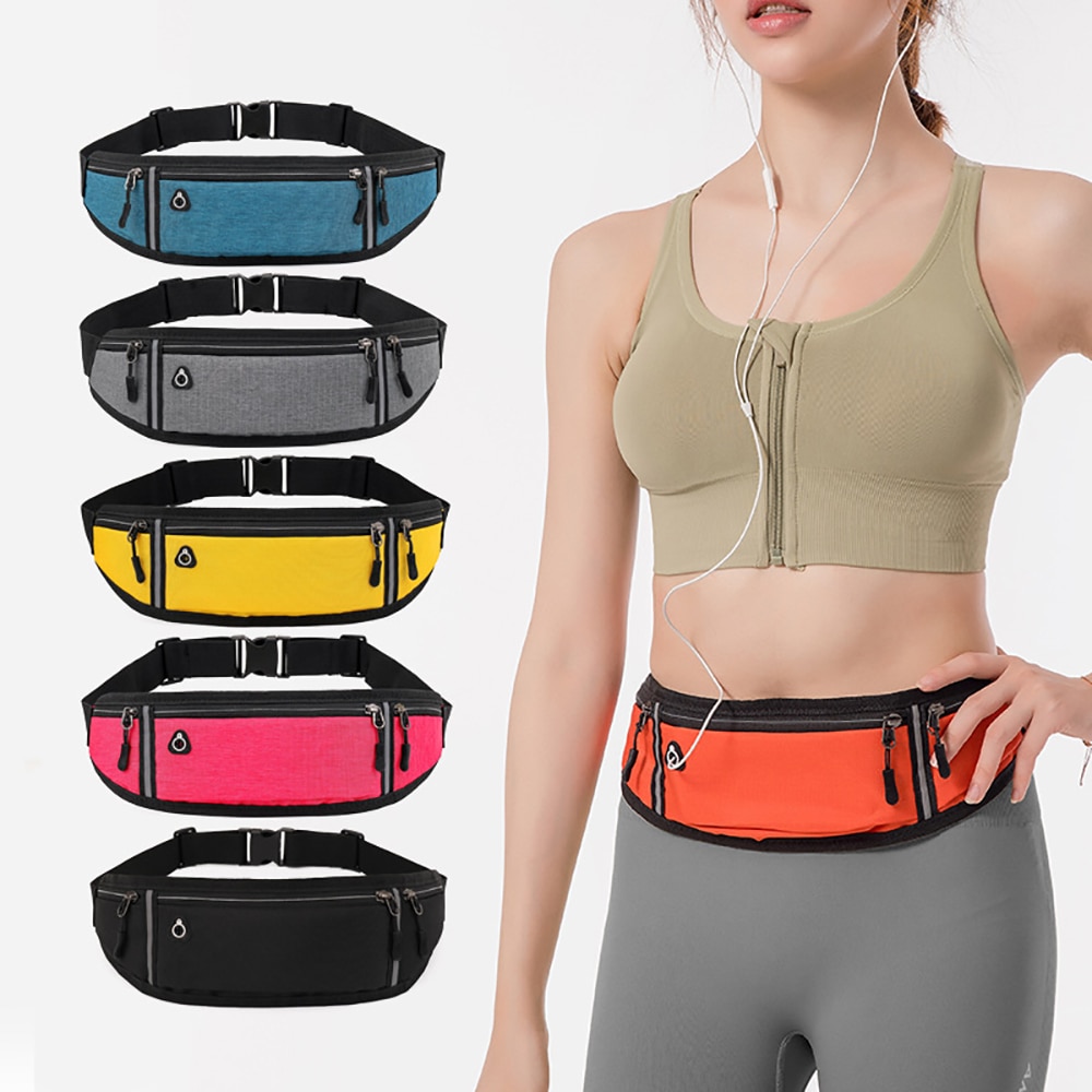 Waterproof Oxford Fanny Pack For Women Candy Color Female Bum Bag Sport Running Women's Belt Bag Banana Bag