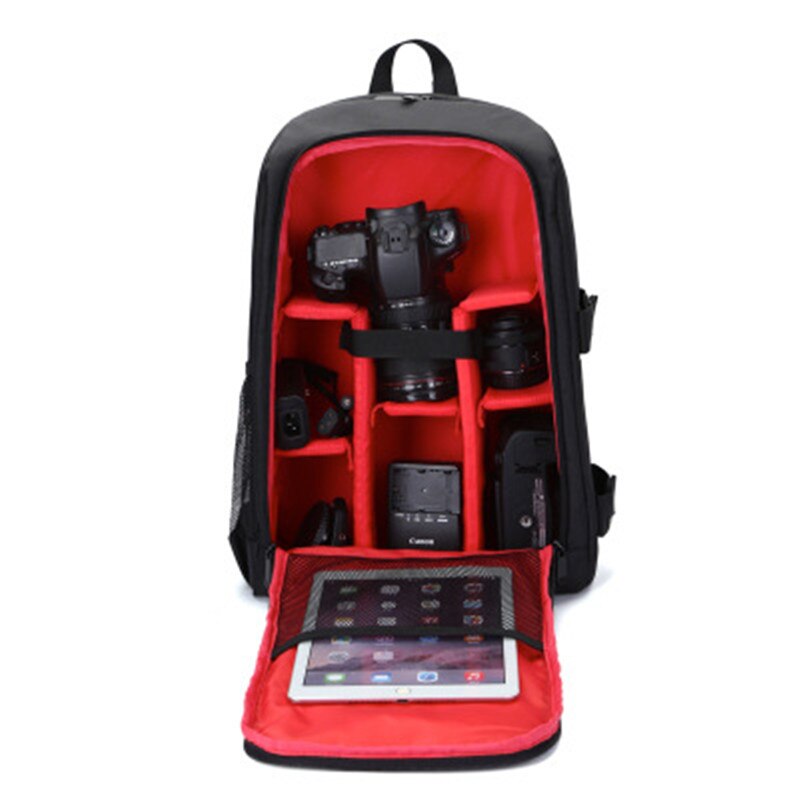 Colorful Outdoor camera bag SLR digital camera bag waterproof and wear-resistant backpack: Red