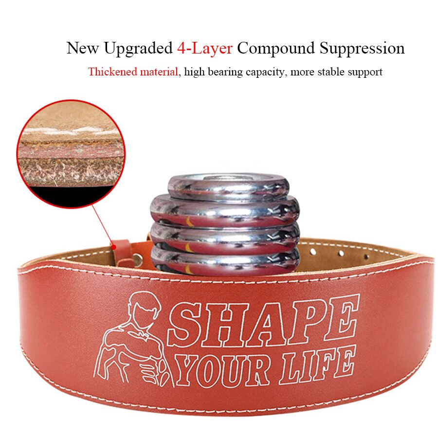 Di cuoio della Cinghia di Sollevamento Pesi Bilanciere Powerlifting tozzo palestra Protettore Lombare Cintura bodybuilding Allenamento Muscolare Peso Cinghia di Sollevamento