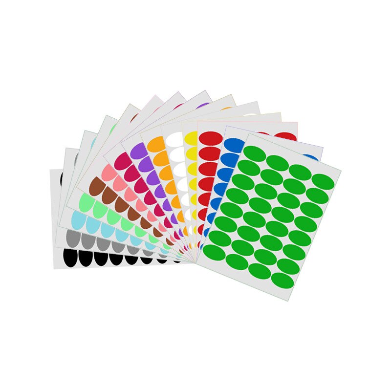 5 sheets 3x1.5cm Oval Label Blank Stickers A4 Size Paper Sheet Glass Sticker Barcode Scanning Sticker Stationery Sealing Sticker