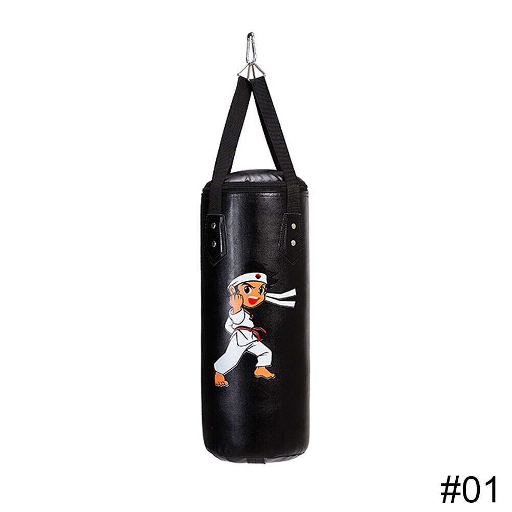 Empty Kids Boxing Sandbag Home Fitness Hook Hanging Kick Punching Bag Boxing Training Fight Karate Punch Muay Thai Sand Bag: black