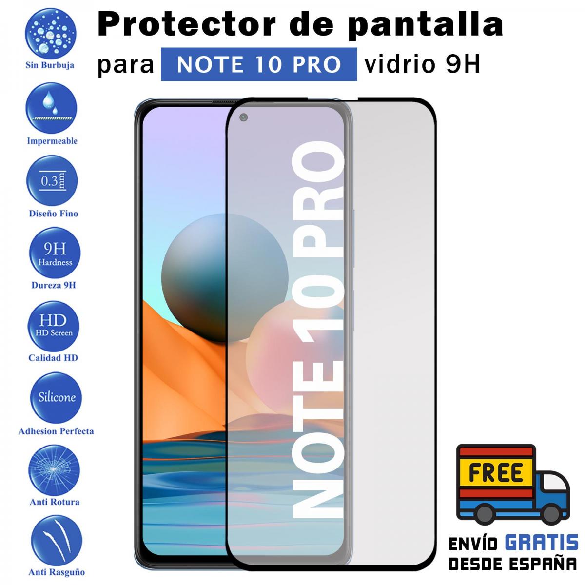 Xiaomi redmi note 10 pro protetor de tela de vidro temperado 9h preto para movil-todotumovil