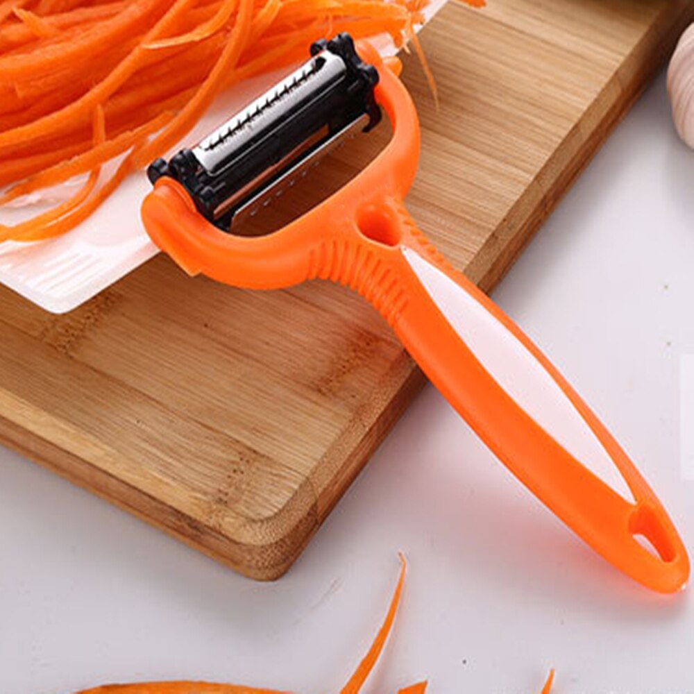 Miljövänlig potatisskalare i rostfritt stål morot julienne rivjärn grönsak frukt skärverktyg: Orange