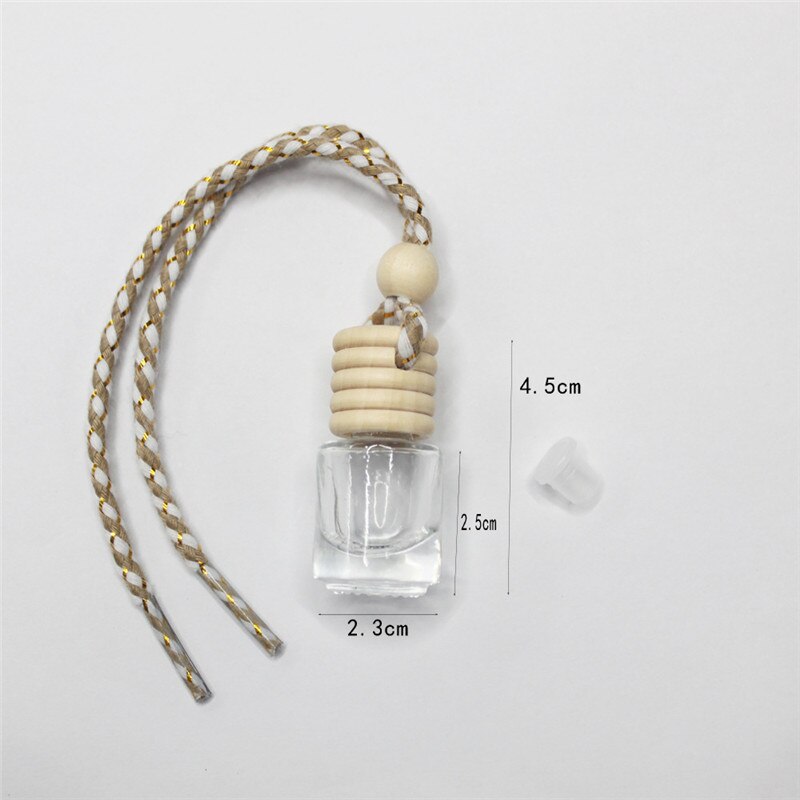 5ML Small Transparent Cylinder Gold Velvet Rope High Permeability Glass Pendant Empty Bottle 25pcs/lot