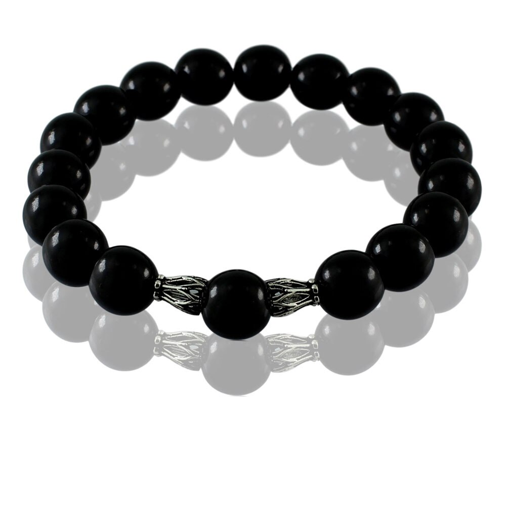 Jet stone preto contas pulseira 6 mm 7 mm 8 mm 9 mm 10 mm 11 mm 12 mm