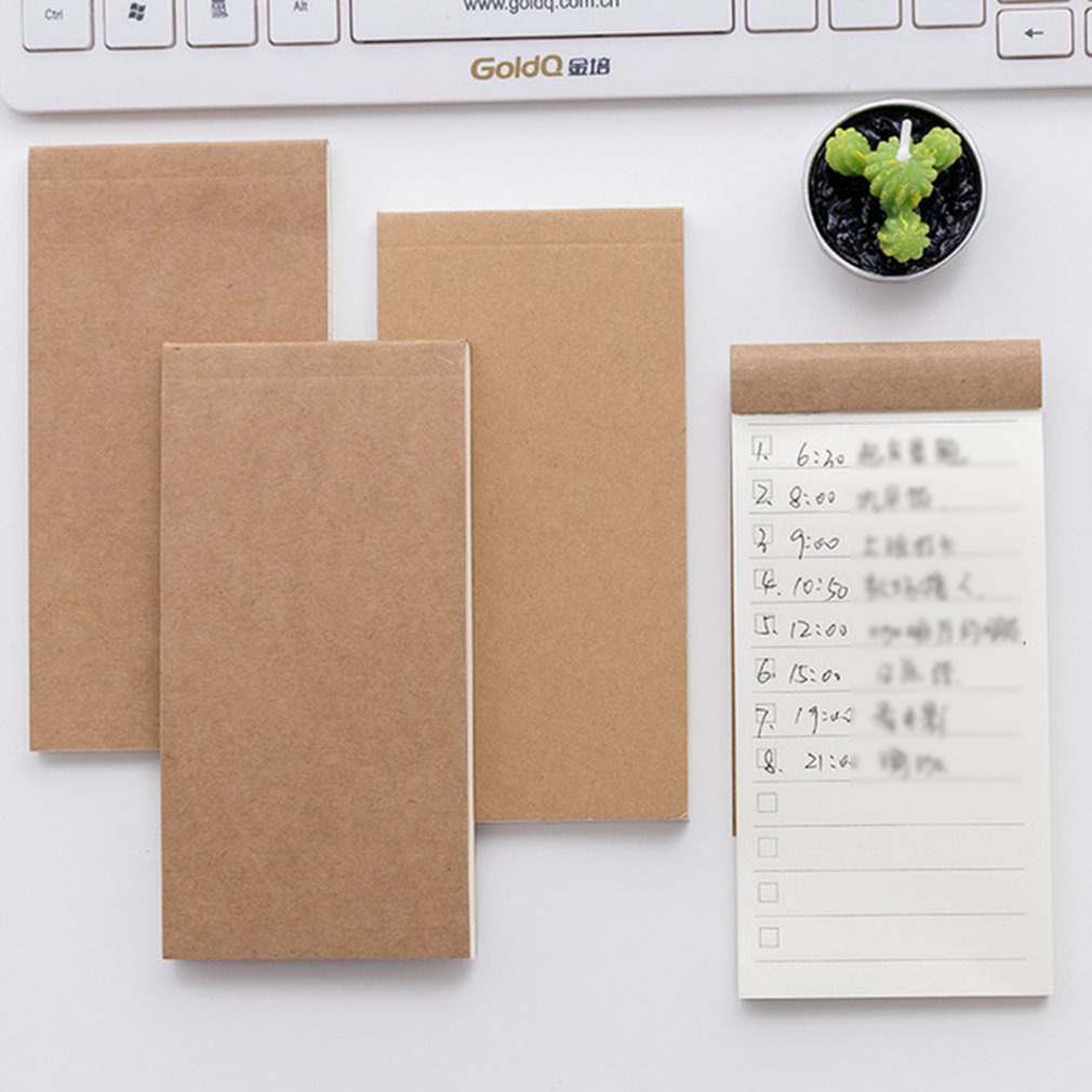 Tearable practical notes Kraft paper notebook Stationery rectangle Decoration School Kids Notebook