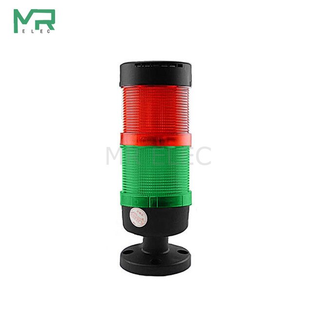 Stack Lamp Industriële Led Signaalzuil Voorzichtigheid Licht Toren Industriële Waarschuwingslampje Voor Machine Geen Zoemer 2V 24V 110V 220V: 2 light tubes / DC24V