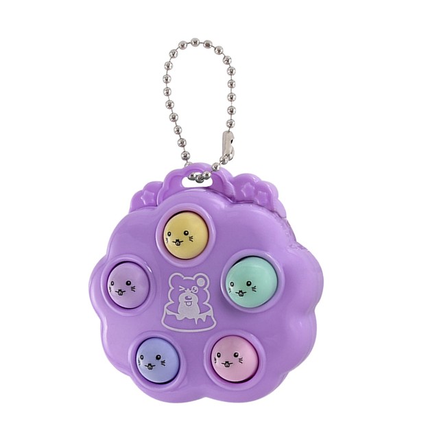 Mini jeu de Hamster à main, Machine à Fidget, Super mignon, sac , pendentif clé, jouet de décompression du bout des doigts: Purple