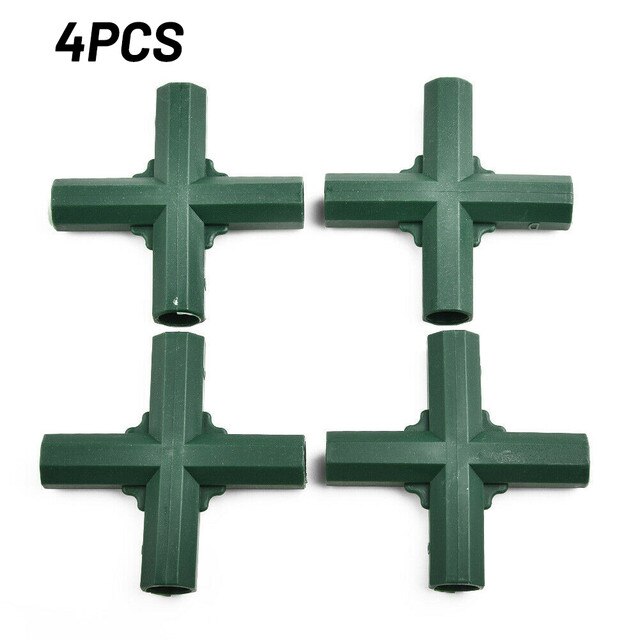 4Pcs 16mm Plastic Greenhouse Frame Building Connectors Green Outdoor Garden Structure Pole Joints Adapter DIY 3 Way Bracket: D