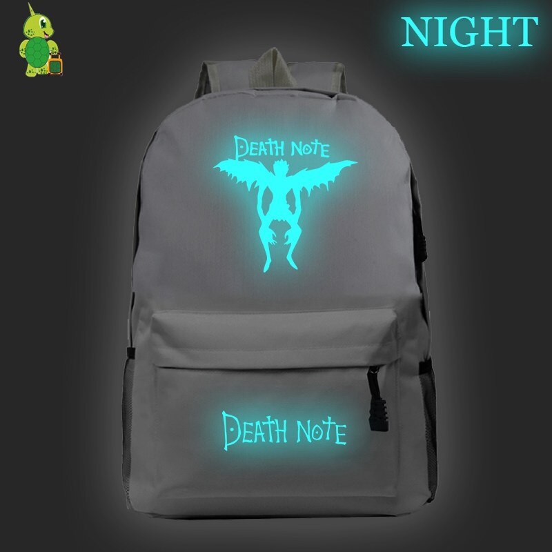 Death Note-mochila informal para ordenador portátil, morral escolar para adolescentes, niñas y niños, bolsos de hombro de viaje a la , bolsas de libros para niños