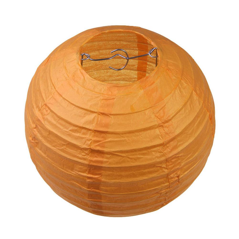 4 inch Round Chinese Paper Lantern DIY Hanging Ball Lamp Wedding Home Decor Folding Supermall decoration paper lantern: Orange