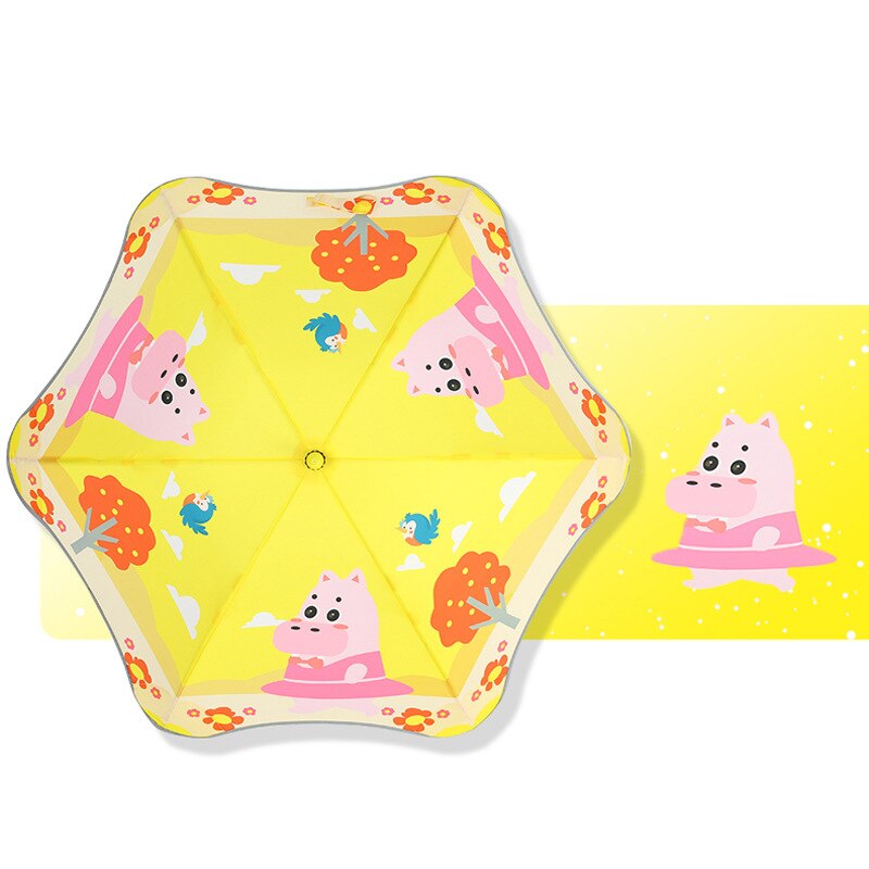 Cartoon Kinderen Paraplu Voor Meisjes Jongens Leuke Cartoon Kinderen Paraplu Creatieve Lange Handvat Dier Paraplu School Lichtgevende Parasol: 4