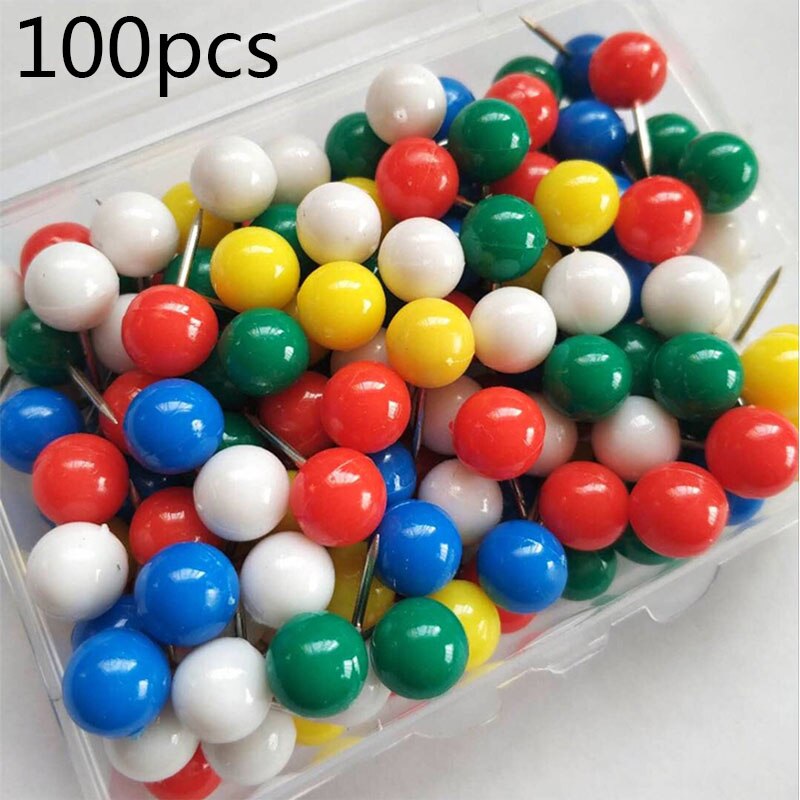 Chinchetas de bola de bolitas para manualidades, bonitas chinchetas de colores caramelo, Decoración práctica artesanal, accesorios de alfileres fijos, 100 Uds.