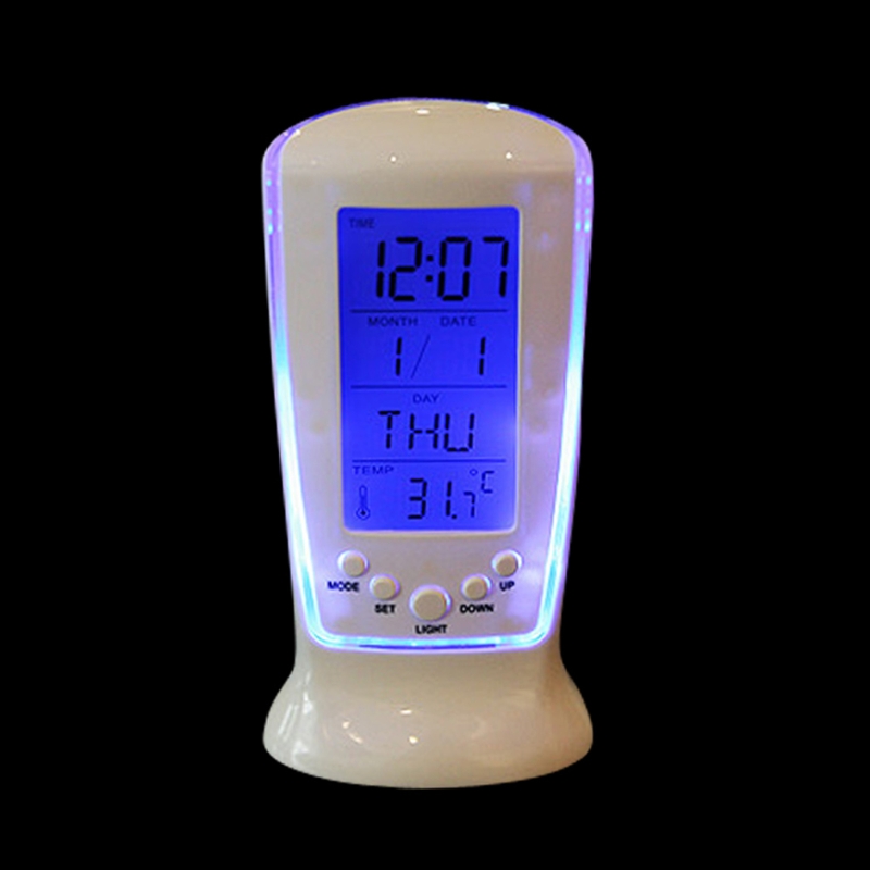 Digital LCD Alarm Clock Calendar Thermometer Backlight Home Essential -P101