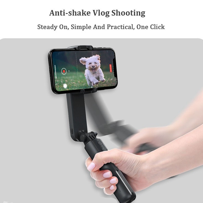 Gimbal Stabilizer Single Axis Stabilizer Bluetooth Selfie Stick Anti-Shake Tripod with Led Fill Light for iPhone/Android