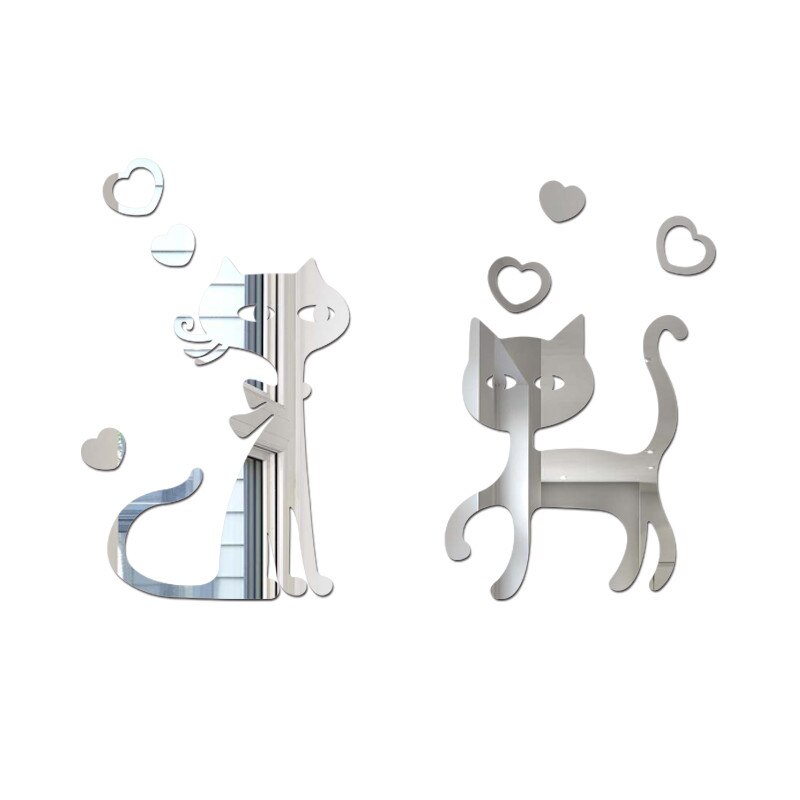 Pegatina de pared con letras Love de espejo 3d extraíble para decoración del hogar, calcomanías artísticas decorativas para decoración de habitaciones: Silver 