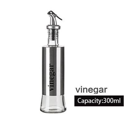 Keuken Olijfolie Cruet Fles Azijn Dispenser Olie Container No-Drip Dubbele Muur Koken Olie Dispensering Fles Vaatwas Veilig: Vinegar