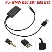 Adaptador de Cable auxiliar para Radio de coche, accesorio para BMW E90, E91, E92, E93, enchufe USB de 3,5mm, 12V, CC, receptor Bluetooth