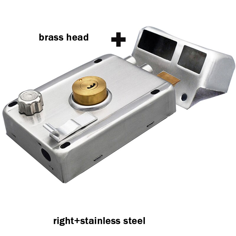 Stainless Steel Modern Rental House Door Lock Multifunctional Family Living Room Wooden Door Indoor Office Anti-theft Door Locks: stainless steel-R02