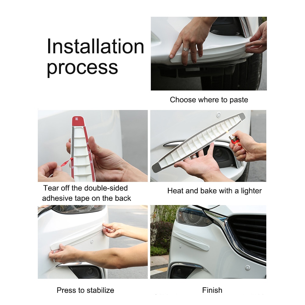 Car Bumper Protector 2pcs Anti-Collision Patch SUV Pickup Truck Trim Car Bumper Protector Guard Strip