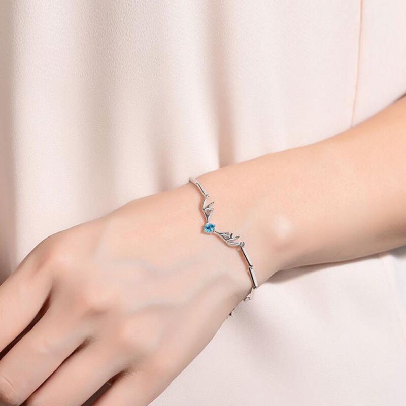 Korea 925 Sterling Silver antlers Bracelets & Bangles Personality Bracelet For Women Girls Lady Party 1Y938