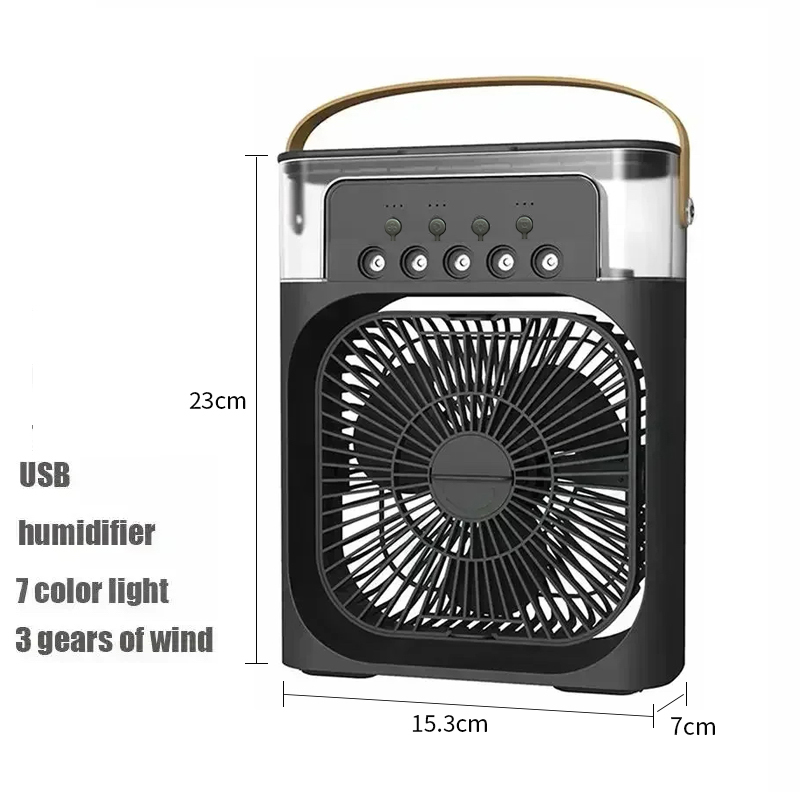 ventilador 3 en 1, aire acondicionado, Enfriador de aire pequeño para el hogar, luz LED nocturna, humidificador portátil, ventilador de ajuste de aire, ventilador para oficina y hogar