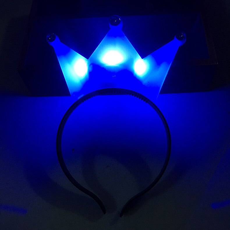 Colorful Princess Tiara Crown LED Flashing Headband Kids Adult Light Up Birthday Rave Glow Party Year Christmas Xmas Navidad: blue
