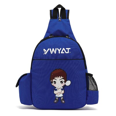 Nylon Badminton Bag Large Capacity Hold 2 Rackets Children&#39;s Tennis Racket Bag Portable Ball Sports Backpack Clothing Handbag: Blue