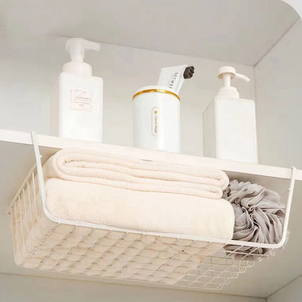 Metall Eisen Küche Organizer Regal Schreibtisch Schrank Lagerung Gestell Unter Tisch Hängen Gittergewebe Korb Kleiderschrank Halfter