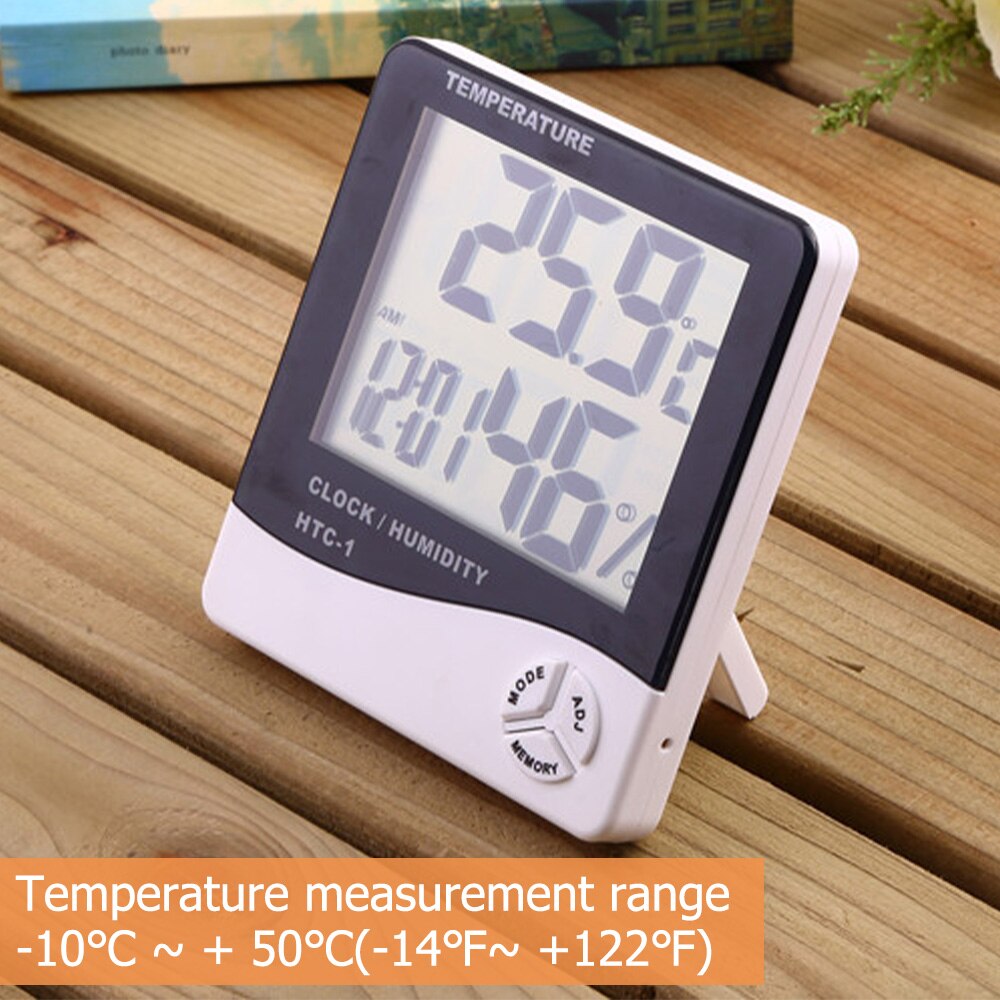 Mini Digital LCD Temperature and Humidity Meter Indoor Outdoor Electronic Thermometer Hygrometer Humidity Gauge Weather Clock