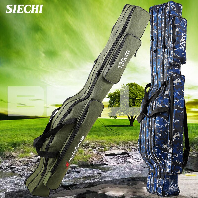 Siechi 110//120/130/150Cm Canvas Opvouwbare Hengel Reel Visgerei 2/3 Lagen Blauw/groen