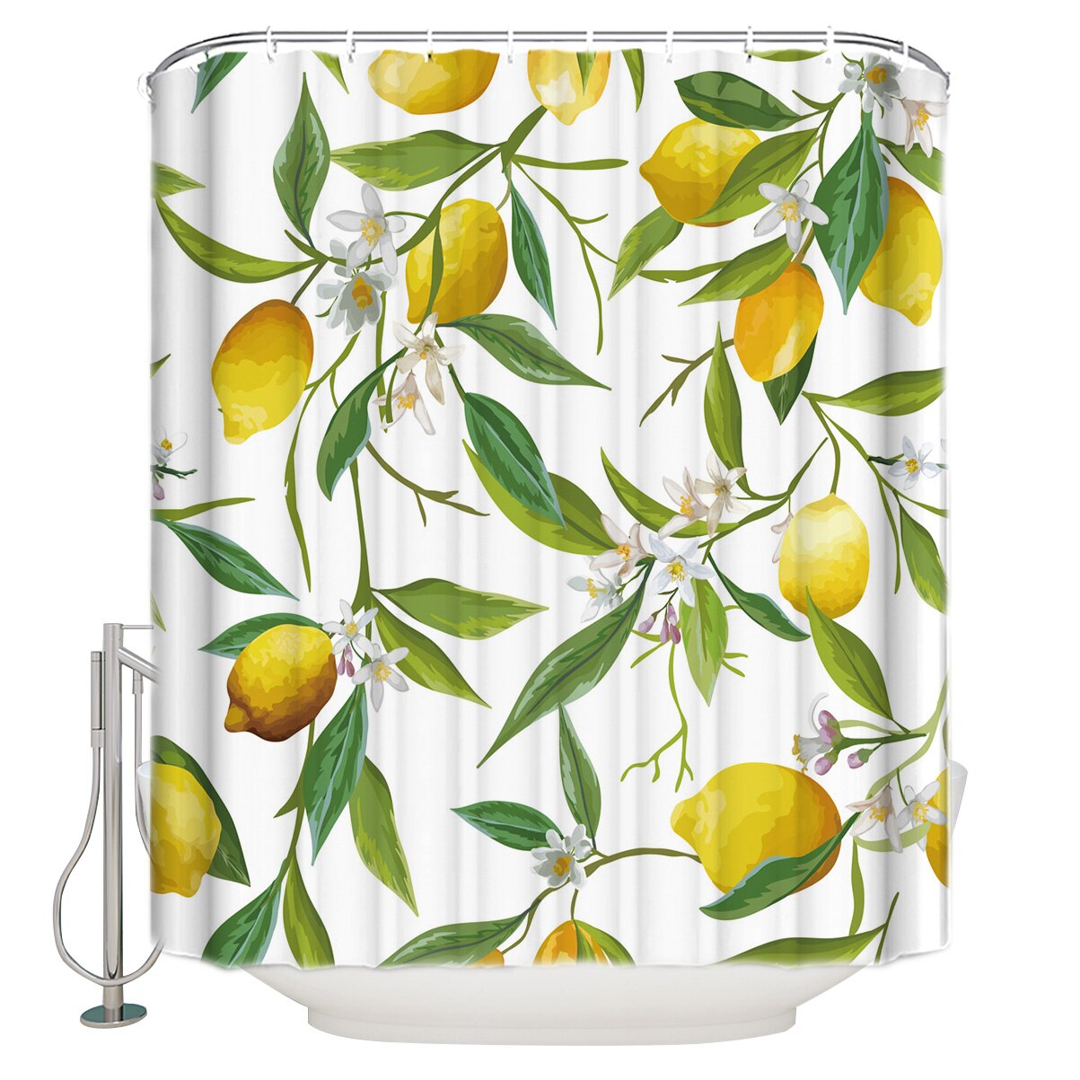 Moderne Gordijn Plant Citroen Bloemen Gedrukt Badkamer Douchegordijn Badkamer Decor Waterdichte Stof Douchegordijn