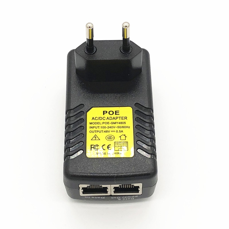 48V 0.5A Cctv Security Surveillance Poe Voeding 24W Poe Stekker Poe Injector Ethernet Adapter Ip Camera telefoon Us Eu Plug