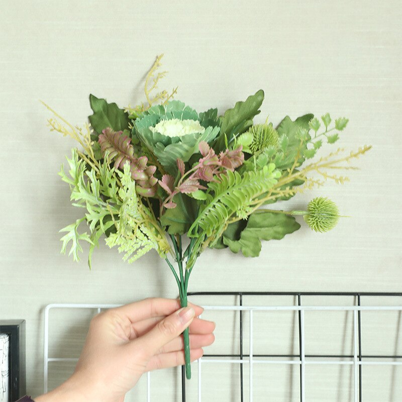 36.5cm Artificial Vegetables Flower Branch Olive Dish Cabbage for Home Decoration Wedding Plants Wall Background Center Pieces: Bouquet-2