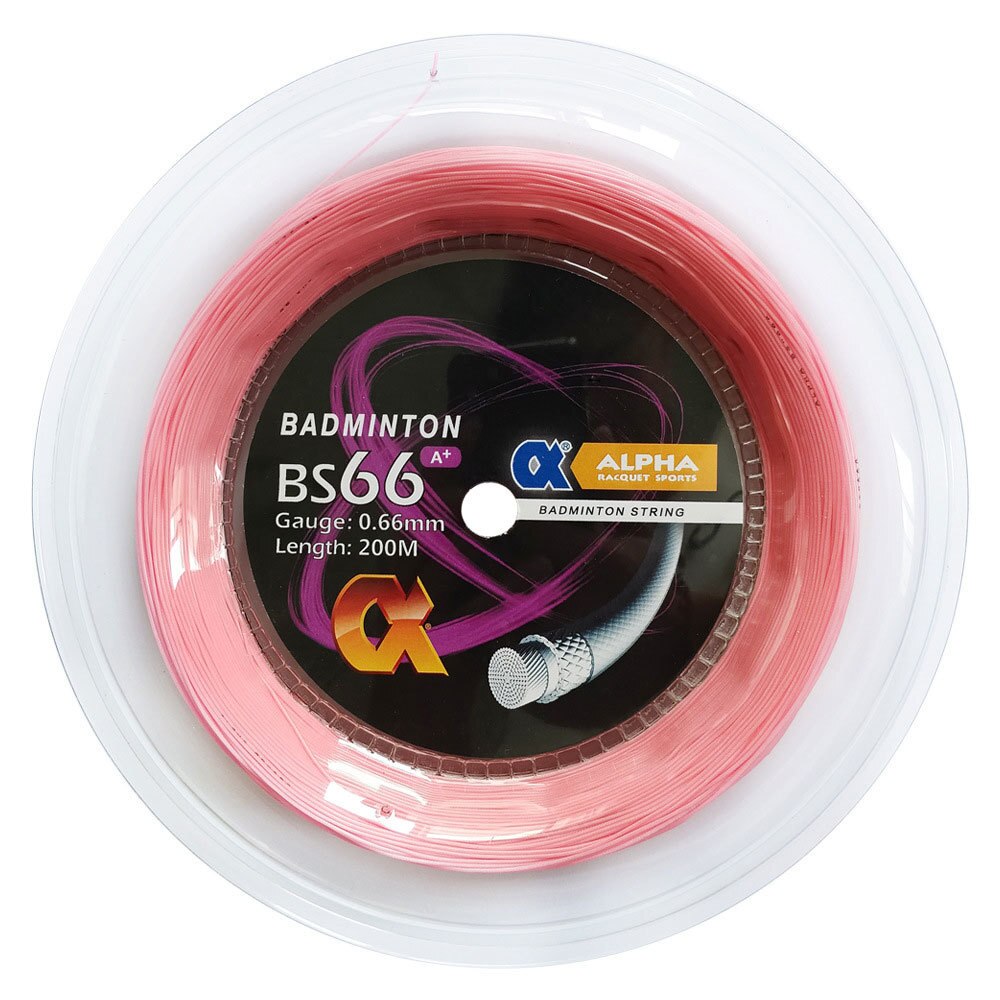 1 carrete Alpha BS66 Badminton String 0,66mm Control A + durabilidad golpear sonido raqueta cuerdas 200M: pink