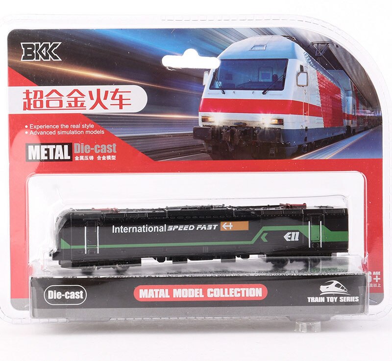 Della lega Dell'annata In Pelle Verde Nostalgico Treno Auto Giocattolo Per Bambini Retrò Collezione Scivolo di Alta-velocità Del Veicolo Giocattoli Locomotiva