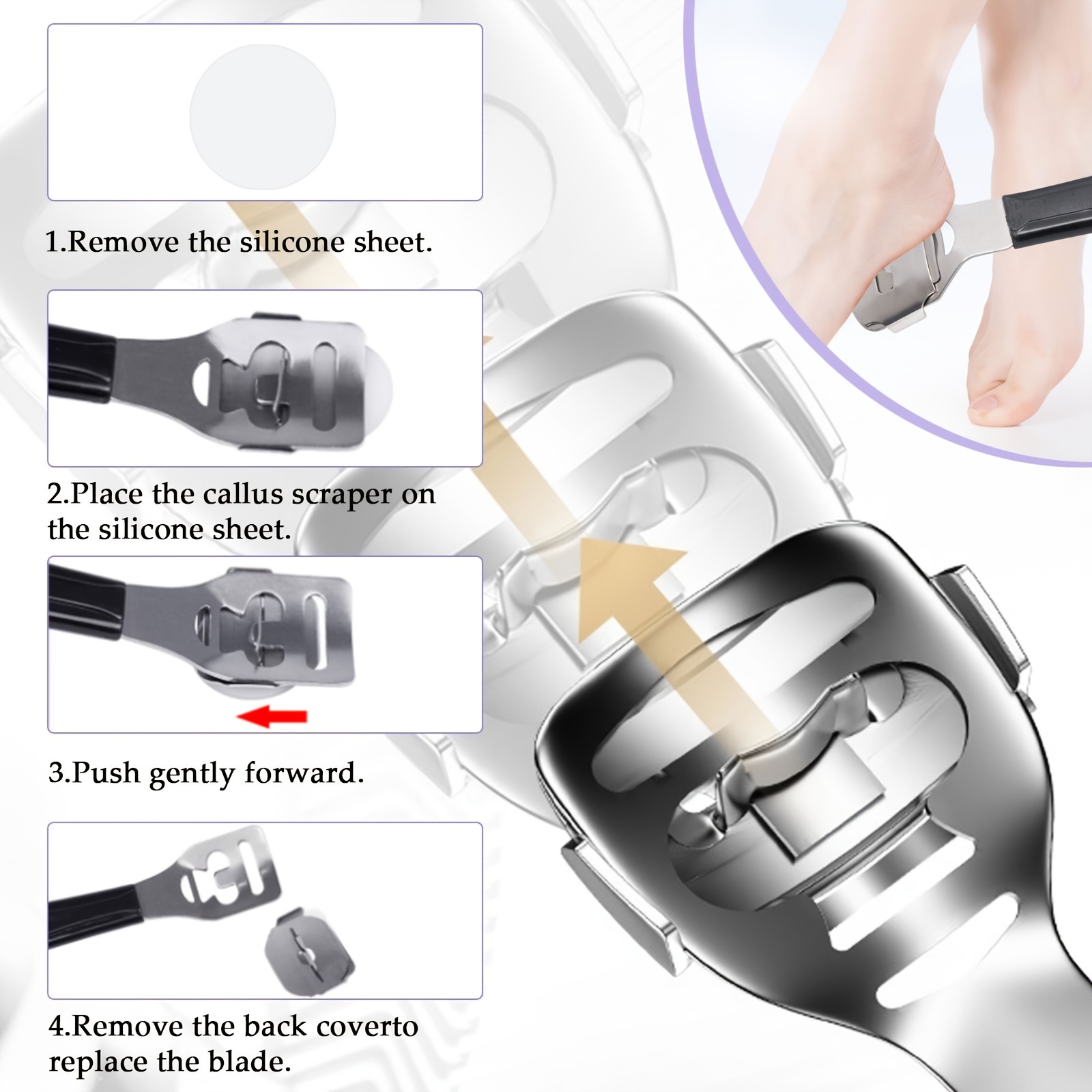 Professionele 8-in-1 pedicureset: ontvang zachte, gladde voeten met roestvrijstalen voetverzorgingshulpmiddelen!