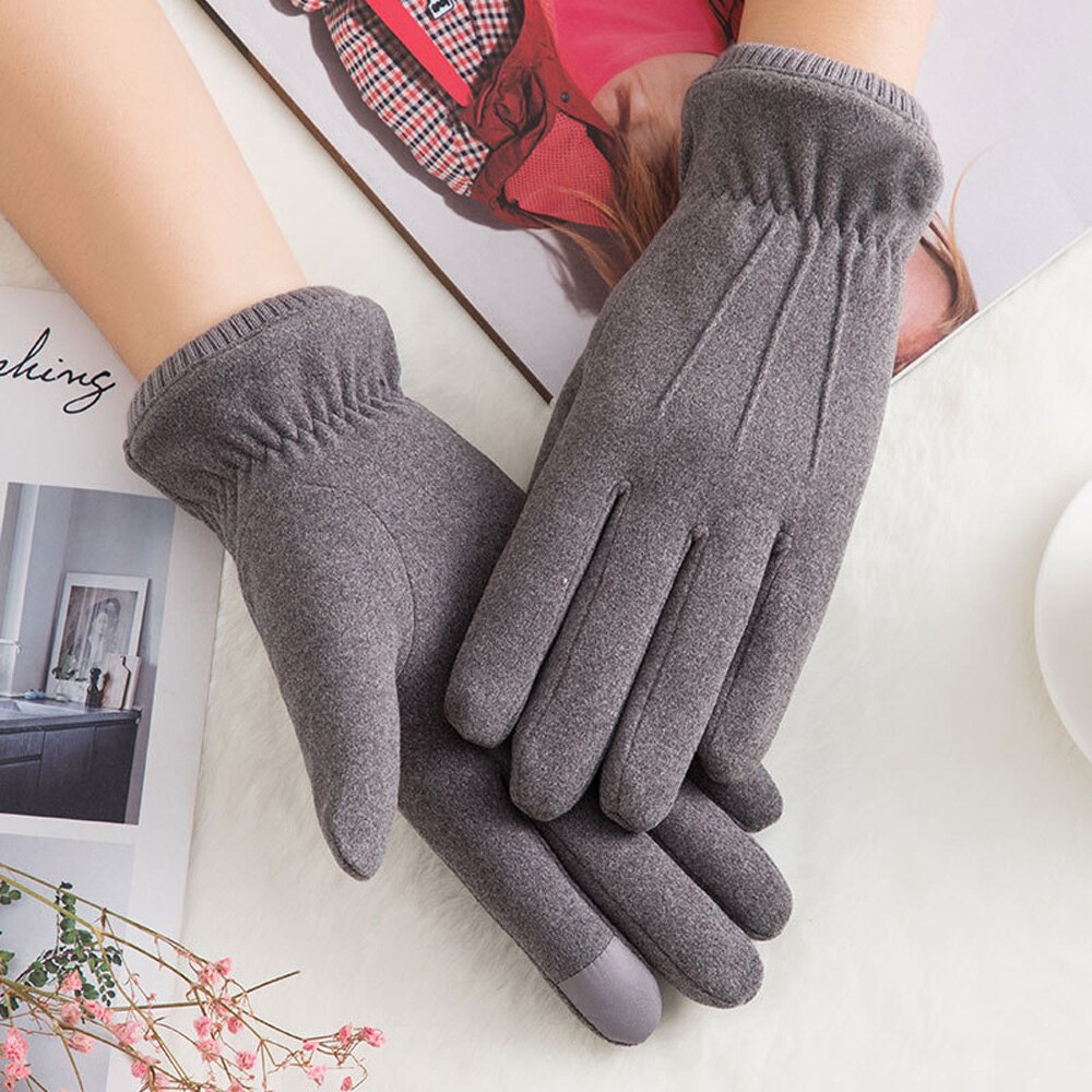 Herfst En Winter Dubbele Warme Handschoenen Plus Fluwelen Dikke Handschoenen