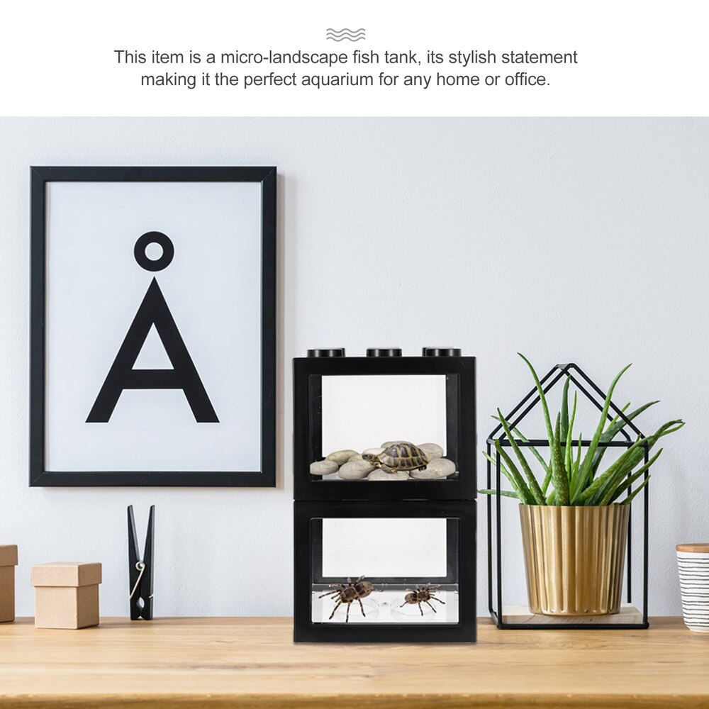 2pcs Mini Fish Tank Multi-function Aquarium Desktop Fish Tank Home Office Decor