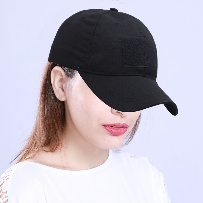 Unisex mænd kvinder ensfarvet patch justerbar baseball cap velcro cap udendørs sol hat snapback hat streetwear