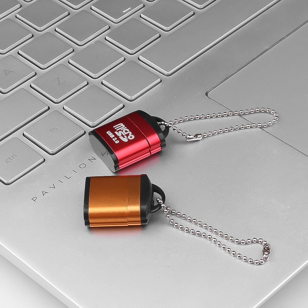 Mini lector de tarjetas USB 2,0 con tapa de plástico, llavero de alta velocidad, tarjeta de memoria Micro SD TF portátil para PC, portátil, cámara de teléfono