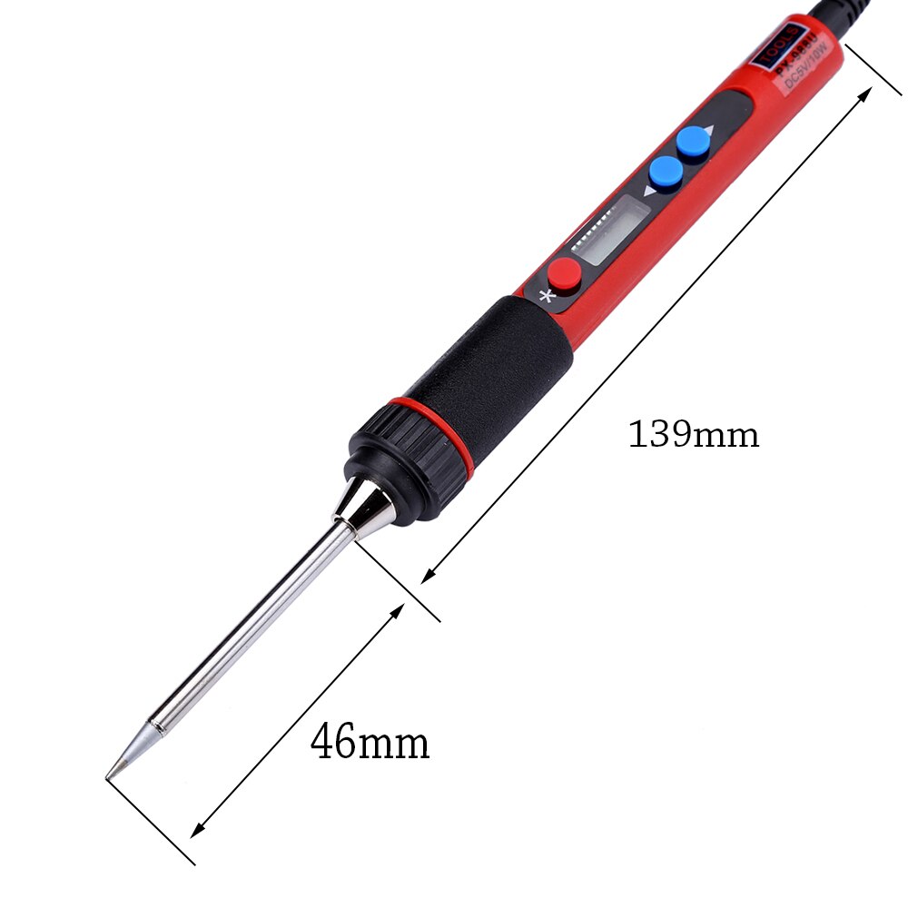 Elektrische Soldeerbout Kit, Digitale Display Soldeerbout USB Elektrische Soldeerpen Verstelbare Temperatuur 5 V 20 65 W