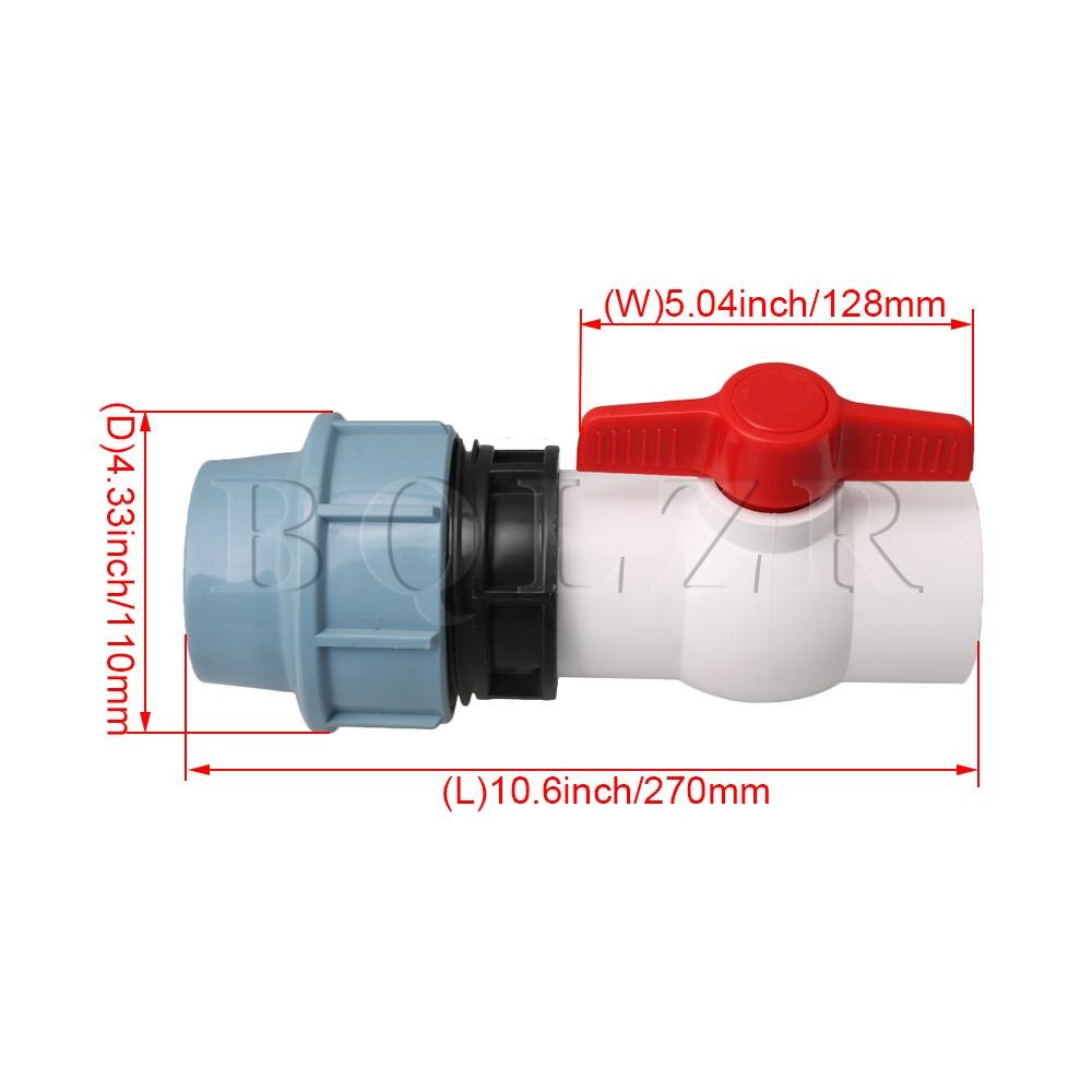 BQLZR Plastic Ball Valve T-Handle Shut-Off Ball Valve for 63PE Tube