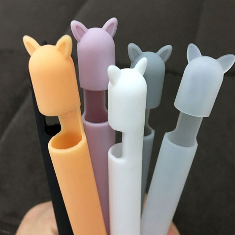 Schattige kattenoor anti-scroll siliconen beschermhoes dop houder penpunt beschermhoes skin voor tablets potlood