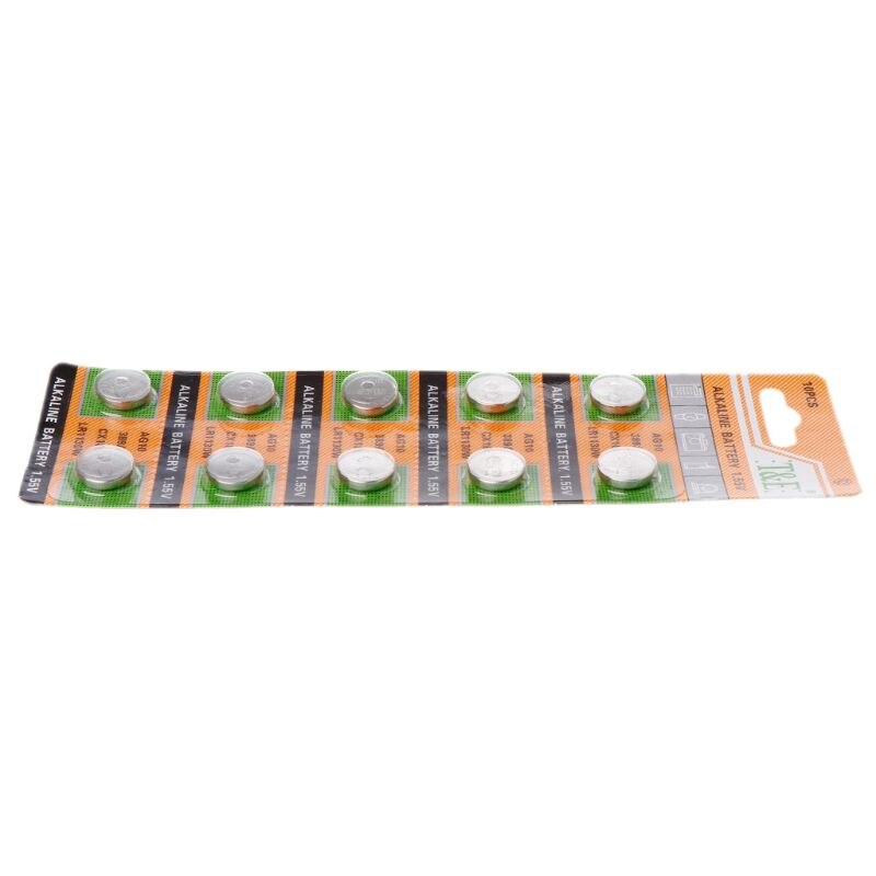 10 stk knapp knappcelle batteri  ag10 1.5v klokke batterier  sr54 389 189 lr1130 sr1130 leker kontroll fjernkontroll