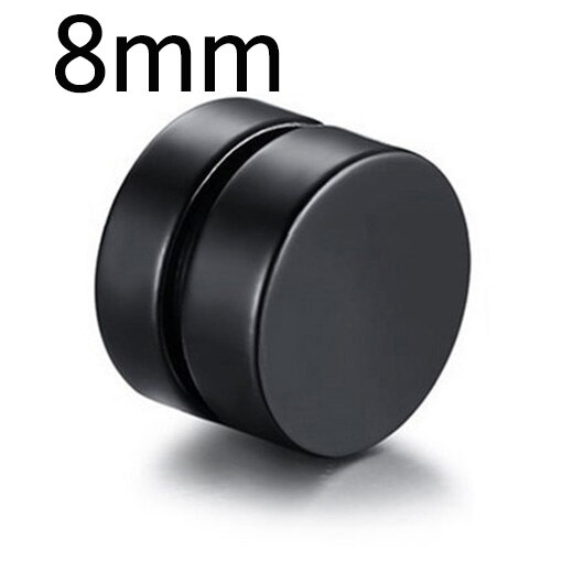Runde SchöNe Kreis Nicht durchbohren 1PC Starke Magneten Magnet Ohr Mens Clip etwa6mm/8mm/10mm/12mm5 Farben Mädchen Ohrringe: 8mm Schwarz