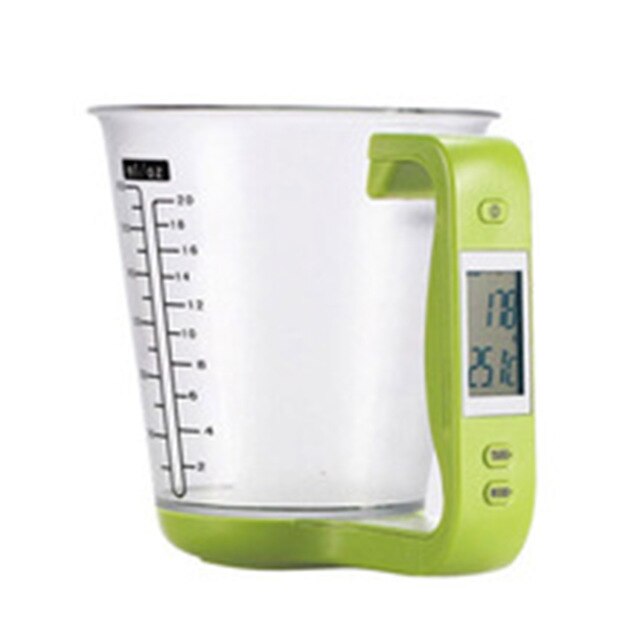 Digital Kitchen Electronic Measuring Cup Scale Household Jug Scales With LCD Display* Weight & Temperature Scale Inside Cup: Green