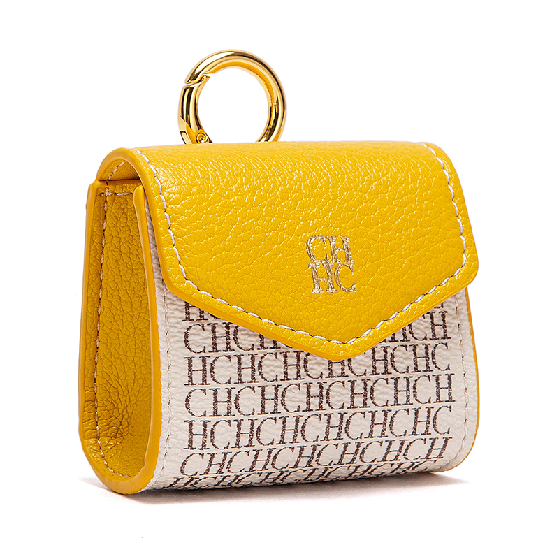 CHCH Key Bag Mini Wallet Earphone Bag: Yellow