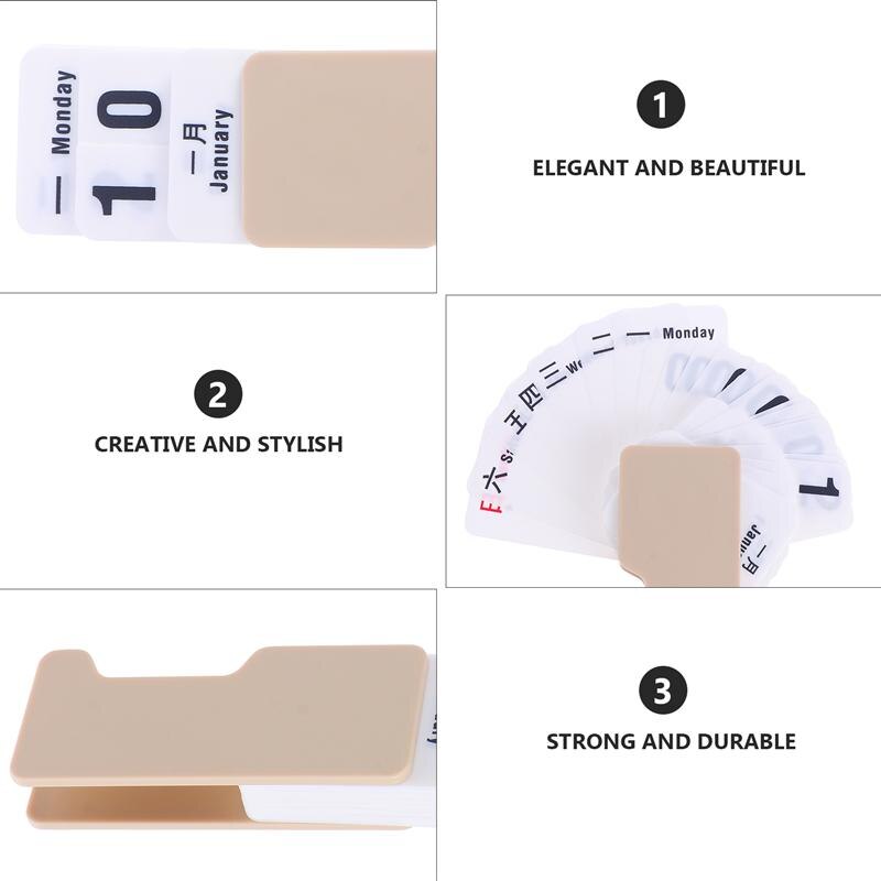 Plastic Desktop Calendar Manual Adjustable Perpetual Calendar