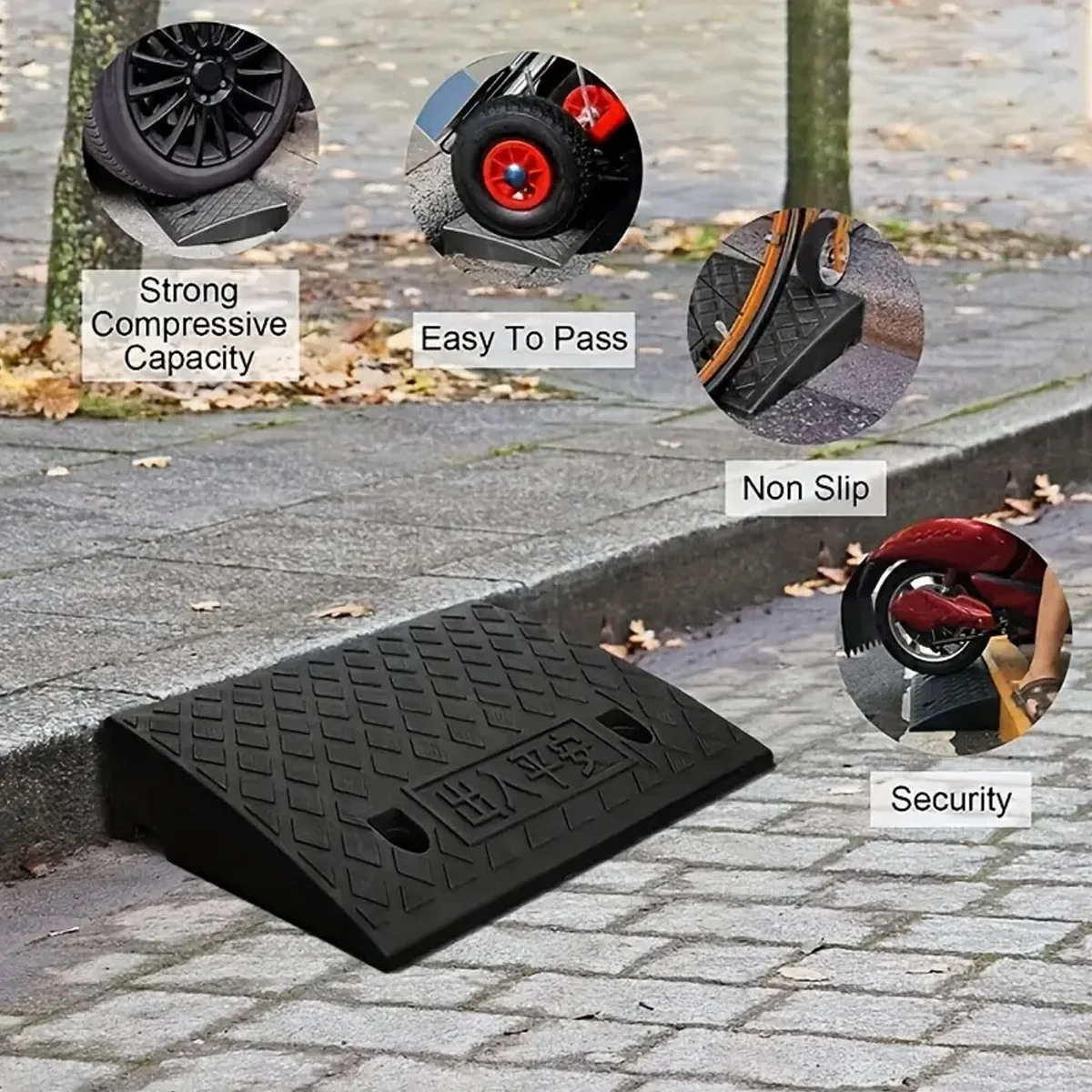 Rampas portátiles para entrada de ruedas de coche, Kit de rampa de umbral de alta resistencia antideslizante para remolque de coche, camión, accesorios para bicicletas
